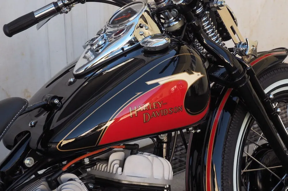 Tank-Detail der Harley-Davidson Flathead