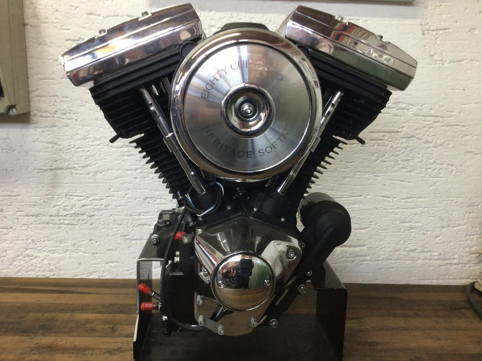 Komplett revidierter Harley-Davidson V-Twin-Motor in der Werkstatt